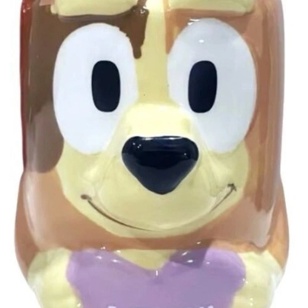 Zak Designs Sculpted Bluey BINGO Ceramic 3D Character Mug 13 oz I LOVE YOU Heart